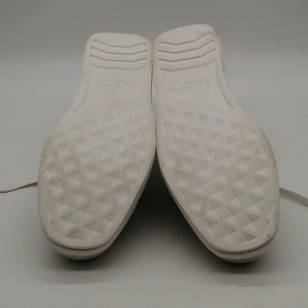 Sarto Womens Sneaker Quinn White Lace Up Round Toe Low Top Wedge Heel 8.5